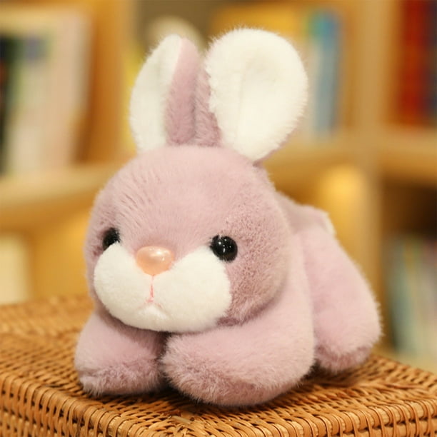 Juguete de Conejos de Pascua Rellenos, Conejo de Peluche, Tela Wistiti Suave, Juguete Decorativo, Morado