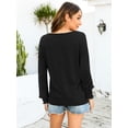 thumbnail image 4 of Womens Tops Fall Fashion Dressy Casual Crewneck Blouses Cute Sleeve Shirts, 4 of 6