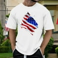 thumbnail image 2 of Pedort 4th of July Independent Day T-Shirt Men's USA Flag Distressed Graphic Long Sleeve T-shirt Tops 4th of July Independence Day(F-White,3XL), 2 of 5