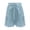 Blue, variant on Patlollav High Waisted Linen Shorts for Women Lightweight Summer Beach Paper Bag Shorts with Pockets
