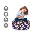 thumbnail image 2 of Flowers Storage Toy Bag Chair, Blooming Sakura Japanese Cherry Blossom Tree Romantic Nature, Stuffed Animal Organizer Washable Bag, Small Size, Rose Yellow Green and Indigo, by Ambesonne, 2 of 3