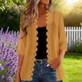 thumbnail image 2 of Turilly Womens Casual Lace Trim Chiffon Open Front Cardigans 3/4 Sleeve Lightweight Layering Shrug, 2 of 6