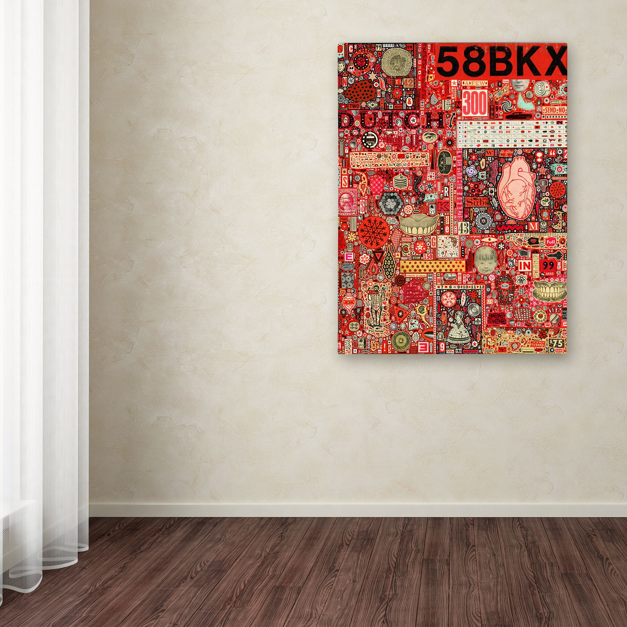 Trademark Fine Art 'Big Numbers Heart And Teeth' Canvas Art by Colin Johnson