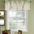 thumbnail image 4 of Retro Green Leaves Valances for Windows, Decorative Rod Pocket Window Valance Curtains, Country Pastoral Botanical Vines Short Curtain Drapes for Kitchen/Bathroom/Living Room, 2 Panels, 54" W x 18" L, 4 of 8