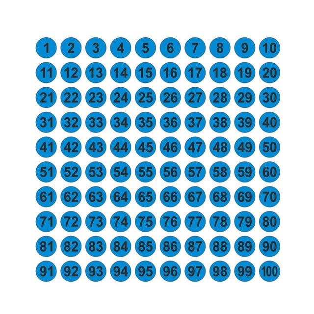 Pack of 100 Consecutive Number Stickers Long-term Use Classification Inventory Storage Handmade Organizing Supplies Decals black on blue type 3