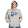 thumbnail image 4 of Republican Democrat Dogs Pet Lover Unisex Fleece Graphic Zip Up Hoodie Brisco Brands 2X, 4 of 5