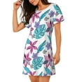 thumbnail image 2 of Naloa Hawaiian Style Print Women Nightgowns,Womens Loungewear,Short Sleeve Sleepwear,Comfy Ladies Nightdress, 2 of 6