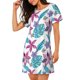 thumbnail image 2 of Fotbe Hawaiian Style Bata de Dormir para Mujer con Estampado, Camisón de Algodón de Manga Corta, Ropa de Dormir Casual, 2 of 6