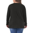 thumbnail image 4 of DARING DIVA Women's Plus Long Sleeve Pleated Crew Neck Blouse 3X Black, 4 of 6