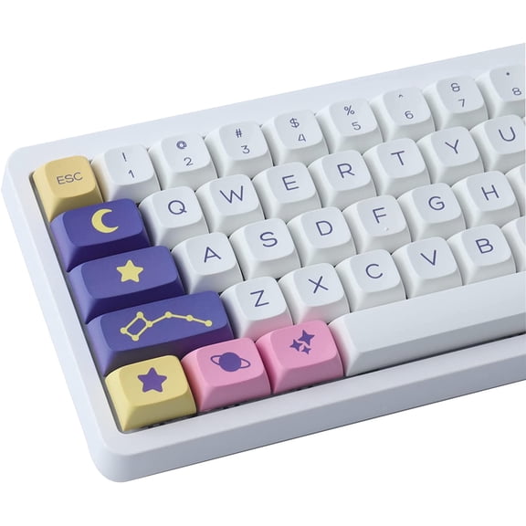 Sunzit Keycaps,132 Keys PBT Keycaps Set Constellation XDA Profile Dye Sublimation Customized US Layout Keycaps for with Cherry MX Switches Mechanical Keyboards
