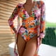 thumbnail image 2 of MKLEKYY Trajes De Baño Mujer Women Floral Print Swimsuits Deep V Neck Swimwear Women 2 Bathing Suit Sexy Monokini Suits Summer Wear Beach Cover Ups, 2 of 6