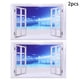 thumbnail image 2 of Adhesivo de pared Jadeshay 2 piezas agua de mar azul PVC 38 x 58,2 cm, 2 of 10
