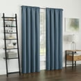 thumbnail image 5 of Eclipse Samara Solid Blackout Curtains, Single Curtain Panel, 63 Inch Long Blackout Curtains, 42" W x 63" L, Stone Blue, 5 of 8