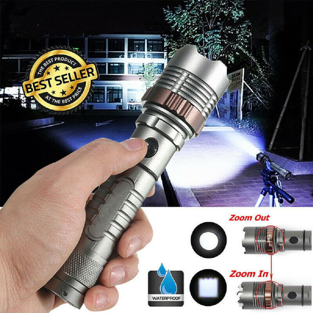 Tactical Police 990000Lumen T6 LED Flashlight Aluminum Torch Zoomable Durable US