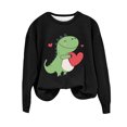thumbnail image 2 of Jsaierl Sweatshirts pour Femmes Imprimé Dinosaure Tendance Hauts Mignons Décontractés Pulls Amples Automne Manches Longues Col Rond Sweatshirt, 2 of 4