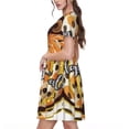 thumbnail image 2 of Gaeub Robes d'Automne pour Femmes avec Imprimé Citrouilles, Tunique Décontractée à Manches Courtes, Robe Midi d'Été pour Femmes, Robe à Manches Courtes pour Femmes, 2 of 6