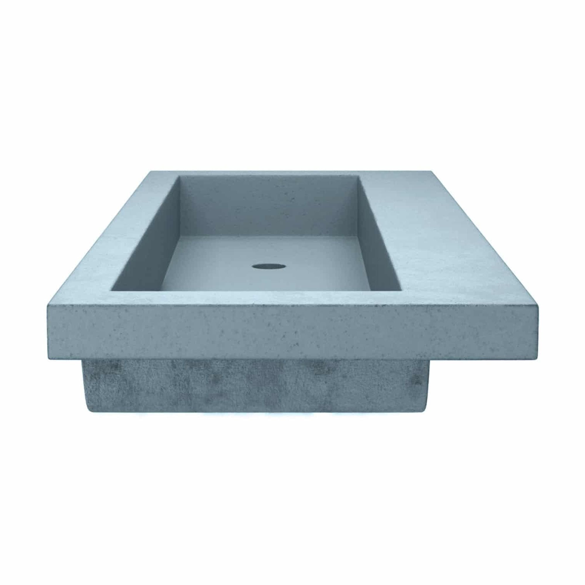 Native Trails NSL4819-AX Nativestone 48" Rectangular Concrete Drop In Bathroom Sink - Wood