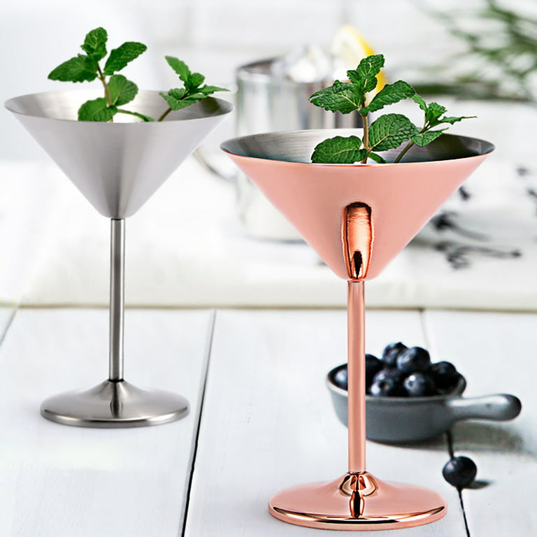 Stainless Steel Wine Glass 500ml Single-layer Unbreakable Stemmed Cocktail  Goblet, Copper Plating
