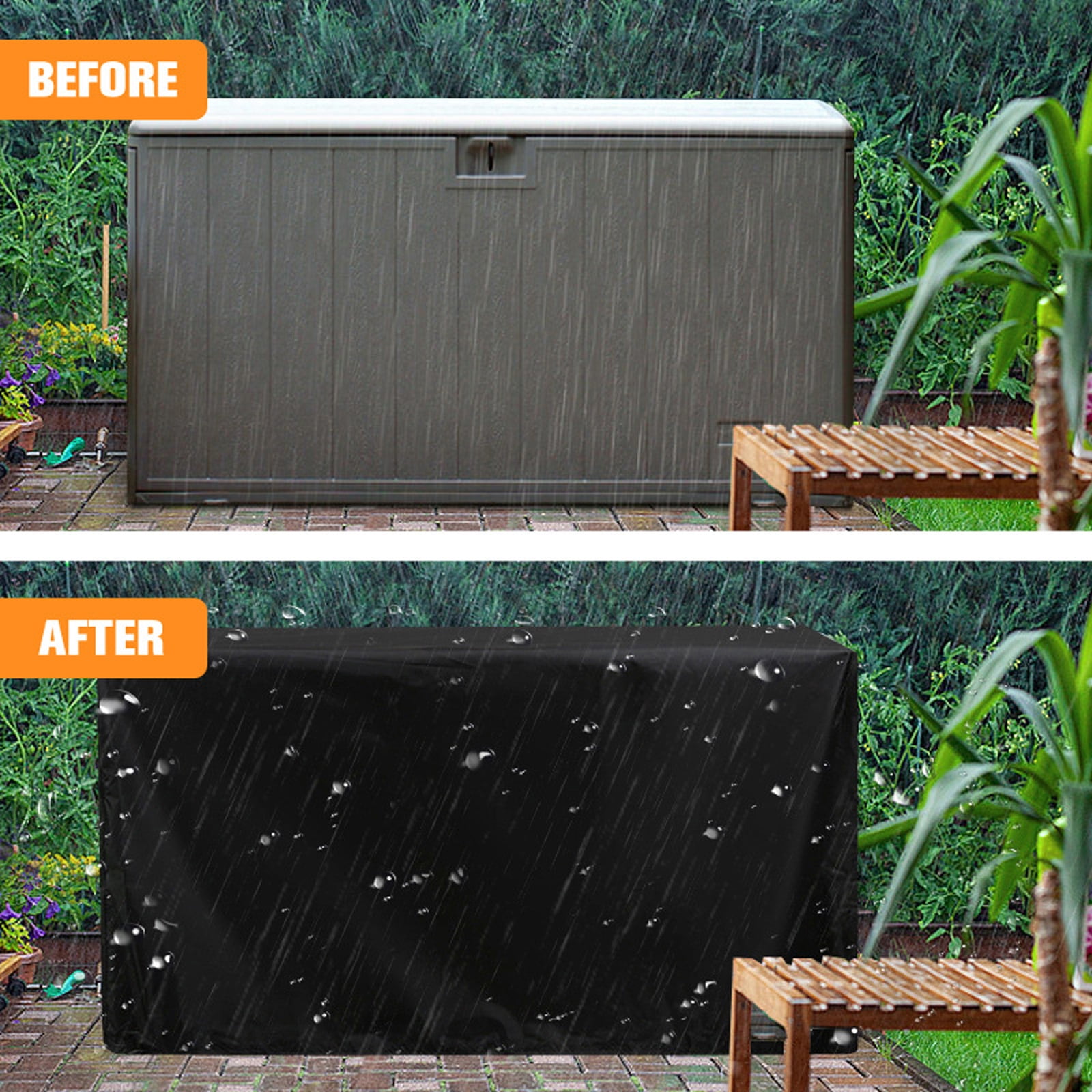 Outdoor Patio Garden Covers Furniture Waterproofed Covers Large Deck Boxes Covers for Outdoor Storage and Garden