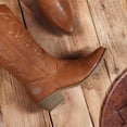 thumbnail image 4 of Botas DREAM PAIRS estilo vaquero media caña con caña de 25 cm color tan talla 8.5, 4 of 7