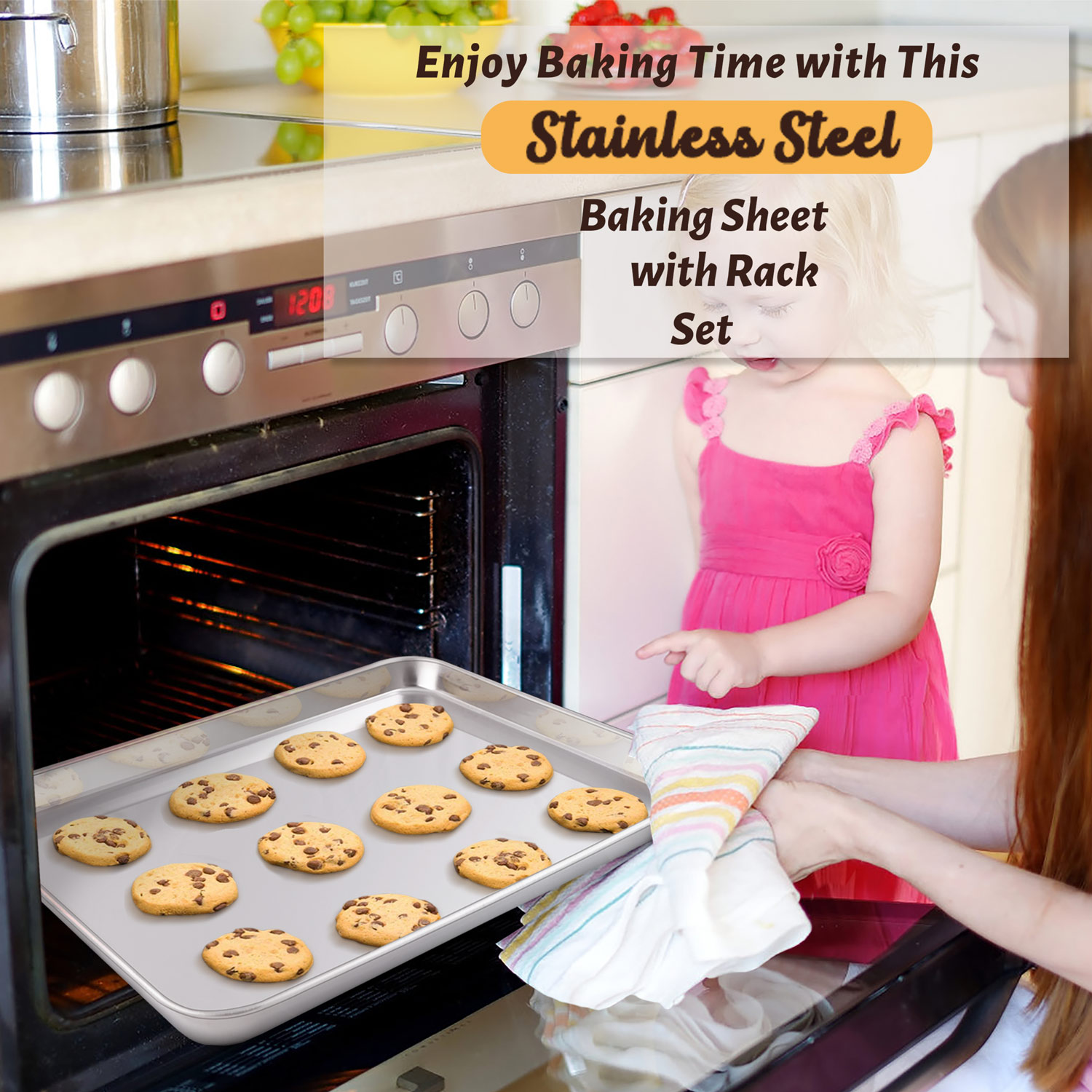 Vesteel 20-Inch Stainless Steel Baking Sheet photo 2