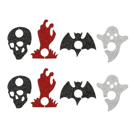 

Hemoton 8pcs Halloween Wine Glass Ring Nonwoven Ring Creative Wine Cup Decoration
