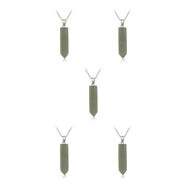 Sonducket Hexágono Columna Encanto Colgantes Colgantes Encantos de cristal DIY Aventurina verde Type2 NO2