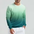 thumbnail image 2 of Penkiiy Men's Waffle Gradient Hoodless Sweatshirt Long Sleeve Fashion Gym Athletic Hoodless Plaid Jacquard Pullover with Pocket S Mint Green, 2 of 4