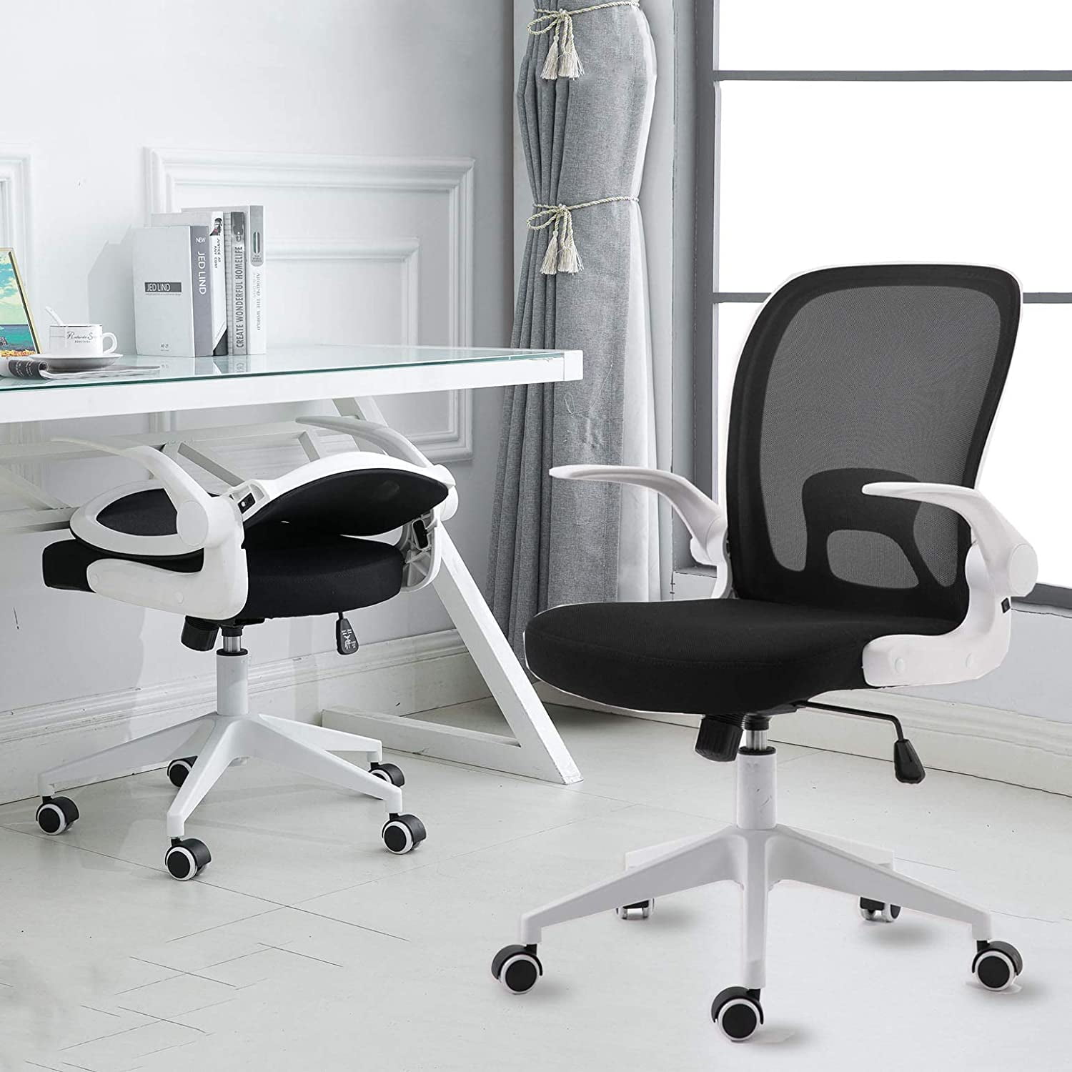 Mesh Office chair with folding table 