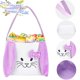 thumbnail image 3 of Rabbit ears Purple Cestas de Pascua para niños, cestas de búsqueda de huevos de Pascua para niños y niñas, cesta de regalo para almacenamiento de dulces de conejito de Pascua, dec, 3 of 5