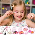 thumbnail image 6 of Rirool Kids Makeup & Nail Polish Kit for Girls - 2 in 1 Washable Cosmetic Set with Nail Dryer, Princess Crown & Jewelry - DIY Toys Gift for Ages 3-8 Pink, 6 of 7