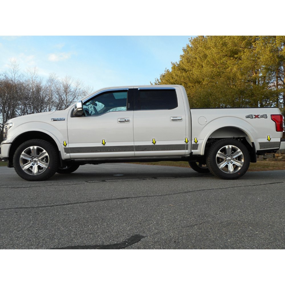 Stainless Steel Rocker Panel Trim 12Pc Fits 20152020 Ford F150