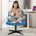thumbnail image 2 of HYJY Criss Cross Chair Armless Office Chair No Wheels Modern Swivel Height Adjustable Ergonomic Desk Chair with Wide Seat Computer Task Vanity Chair for Home Office,Blue, 2 of 13