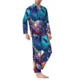 thumbnail image 2 of Sikiie Underwater Turtle Dolphin Octopus Mens Pajama Set, Soft Warm Long Sleeve Sleepwear, Cozy Button-Down Pjs for Men-, 2 of 7