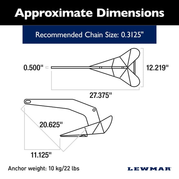 Lewmar 0057210 DTX BOAT ANCHOR