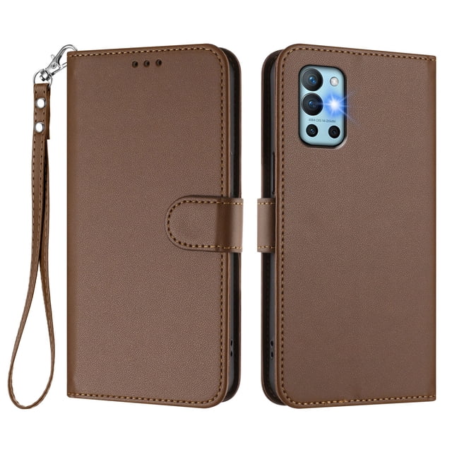 GANGXUN Wallet Case for OnePlus 9R – Magnetic Closure, RFID Blocking, Wrist Strap, Wireless Charging Compatible
