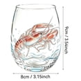 thumbnail image 4 of ICQOVD Nautical Stemless Wine Glass,Watercolor Blue Print Clear Drinking Tumbler with Beach Style Design for Water,Wine and Everyday Beverage Use 3.54*3.15IN, 4 of 6