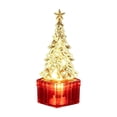 thumbnail image 2 of Mini Christmas Tree Table Lamp LED Night Light, Small Xmas Desktop Ornament for Window Sill Fireplace Holiday Decor, Plastic, Warm White Glow, Gift Box Base, 2 of 6