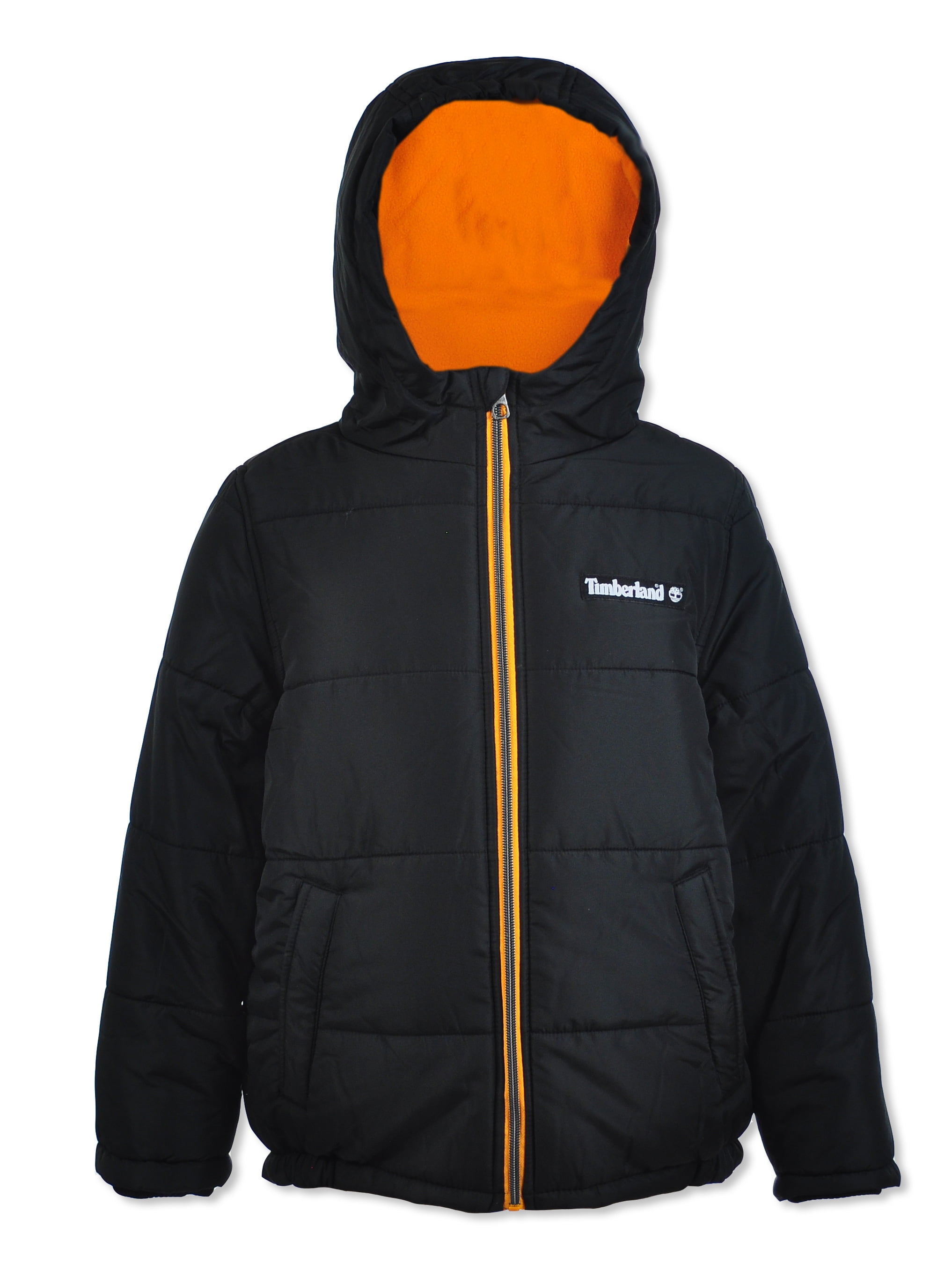 Ruched Hood Puffer Jacket - black 