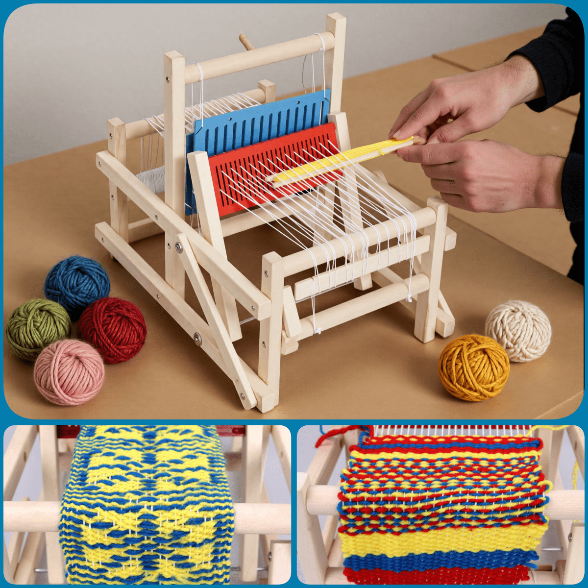 Gtouse Foldable Weaving Loom Kit, Complete DIY Multi-Craft Frame Looms for Adults Beginners