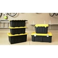 thumbnail image 3 of homz Contenant de Rangement Robuste durabilt de 15 Gallons, base Noire, Couvercle Jaune, Empilable, Lot de 2, 3 of 3