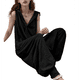 thumbnail image 1 of Mono con Botones y Capucha para Mujer, Sin Mangas, con Bolsillos Negro L, 1 of 6