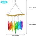 thumbnail image 3 of iMeshbean 21 in Long Glass Wind Chime Multi-coloured Leaves Windchime Garden Art Home Decor, 3 of 16