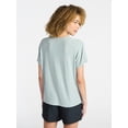 thumbnail image 4 of Athletic Works Women's and Women's Plus Relaxed ButterCore Tee with Short Sleeves, Sizes XS-4X, 4 of 7