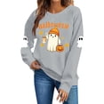 thumbnail image 5 of Kezqiaxn Halloween Women's Sweatshirt Fashion Long Sleeve Loose Casual Crew Neck Sweatshirts Fall Winter Clothes Gray XL, 5 of 6