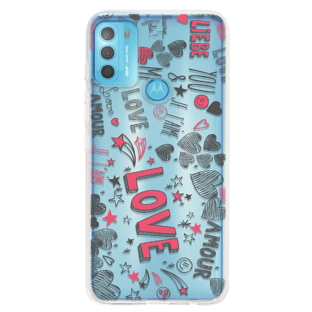 Funda Para Moto G50 4G Corazones Love, Uso Rudo, InstaCase Protector para Moto G50 4G Antigolpes, Case Corazones Love