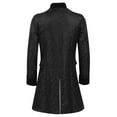 thumbnail image 3 of hopeusince Men's Gothic Frock Tailcoat Jacket Black Embossed Velvet Trim Long Steampunk Outwear Vintage Overcoat Tuxedo Black L, 3 of 5