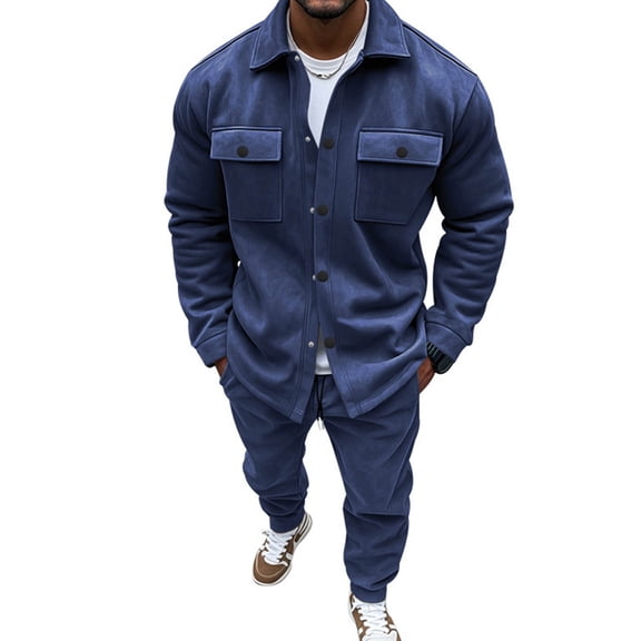 Men's Hooded Athletic Tracksuit Casual Full Zip Jogging SweatSuits Solid Color Hooded Cardigan Loose Casual Sports Zipper Long Sleeve Hooded Casual Outwear