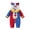 Red-8Rlmd, variant on OJSFQUFP Baby Clown Toddler Fleece Hooded Jumpsuit Infant Color Block Cosplay Romper for Halloween Carnival Party