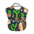 thumbnail image 2 of Hirioo Cute Hedgehogs Cactus Blue for Baby Waterproof Pocket Bib Adjustable Closed for Babies Toddlers with Large Pocket 6-24Months, 2 of 8